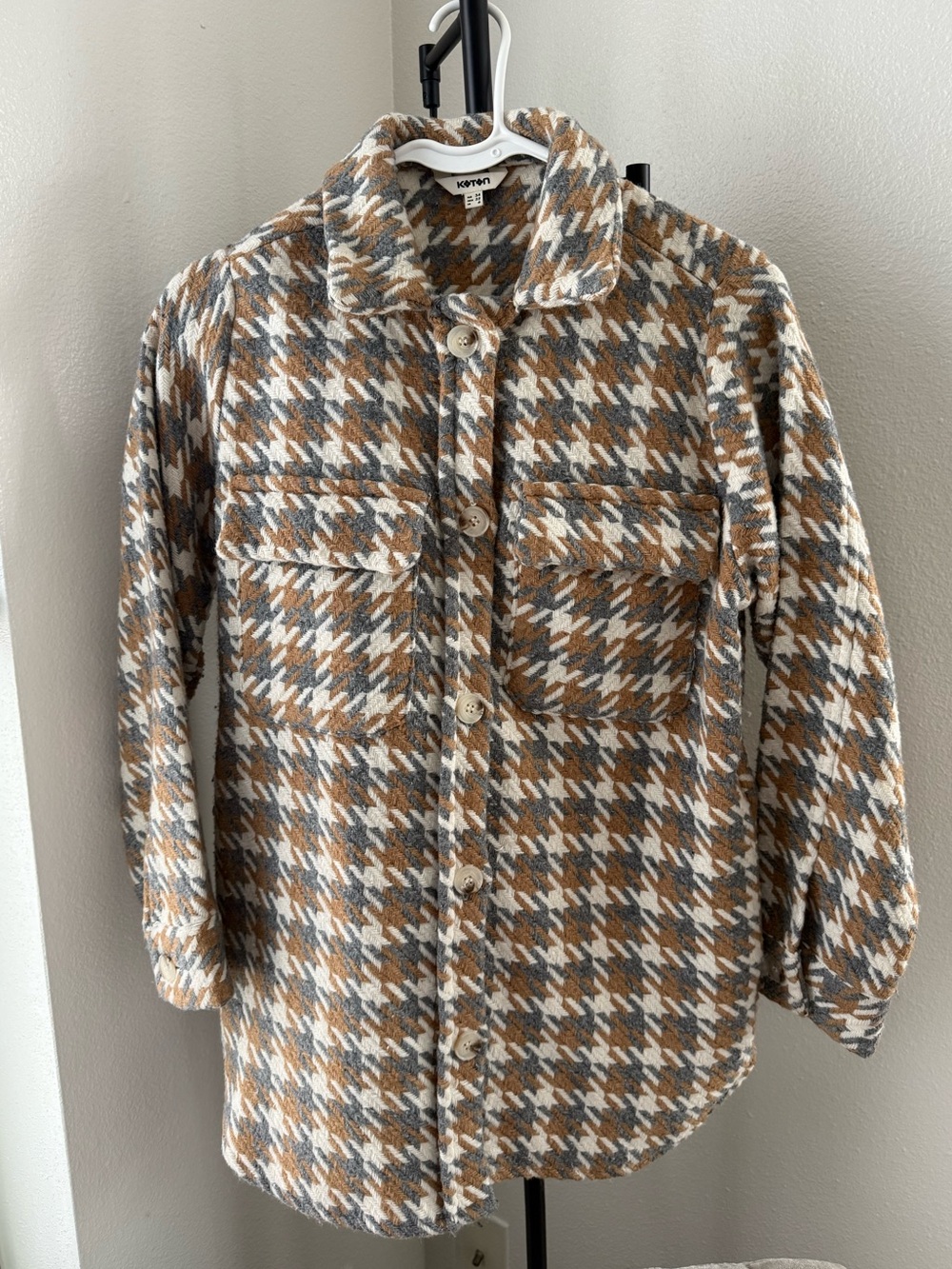 Koton Houndstooth Oversized Shacket Jacket Size XS